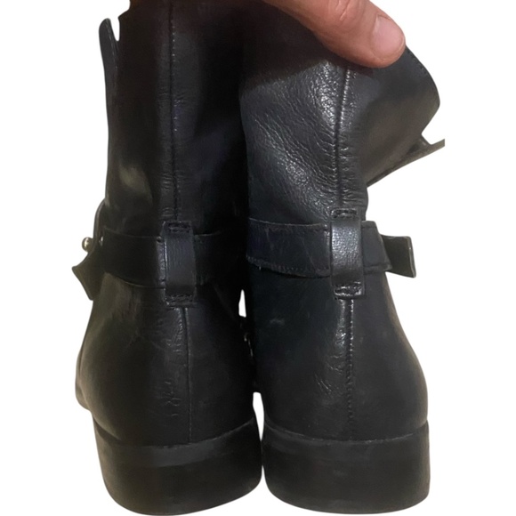 Franco Sarto dark navy blue leather booties. Sz 37.5 - Picture 9 of 16